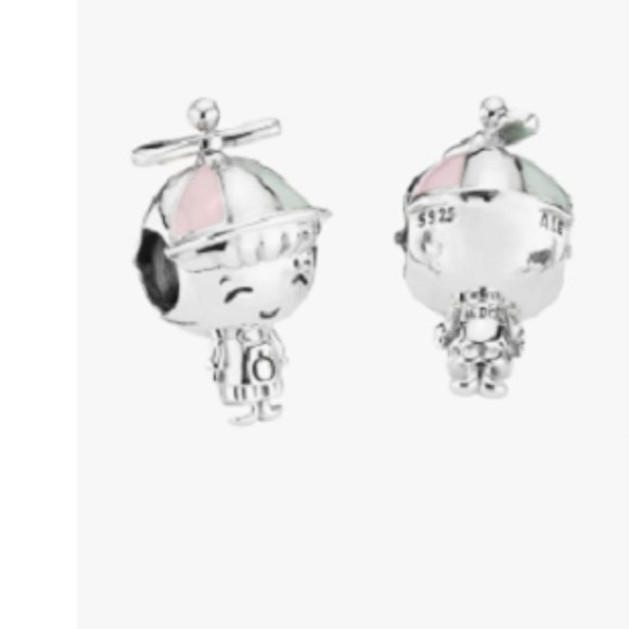 Pandora PROPELLER HAT LITTLE BOY 798015ENMX Silver Multicolor New Charm - Picture 15 of 16